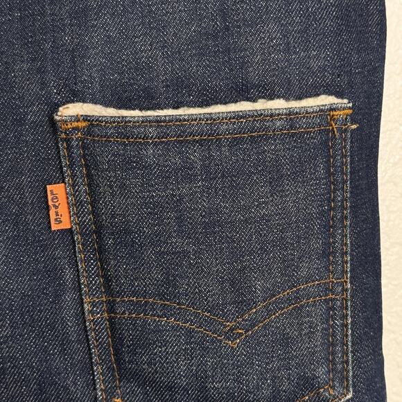 Vintage Levis Vest Mens Medium Denim Sherpa Lined Orange Tab Western Vtg 70s - Picture 8 of 16